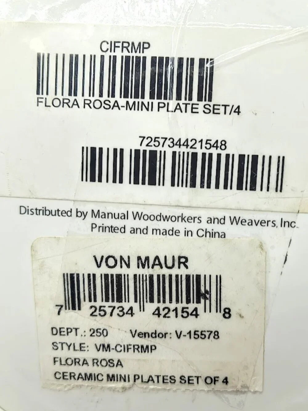 Boxed Set of 4 Flora Rosa Ceramic Mini Plates NIB